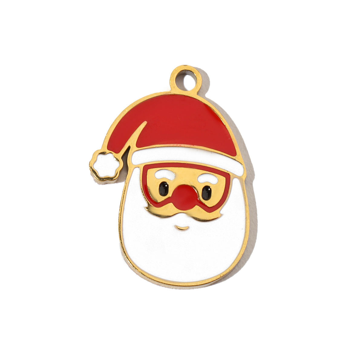 6pcs/pack Santa Claus Snowman Stainless Steel DIY Charms Women's Wreath Christmas House Jewelry Necklace Small Pendant Wholesale