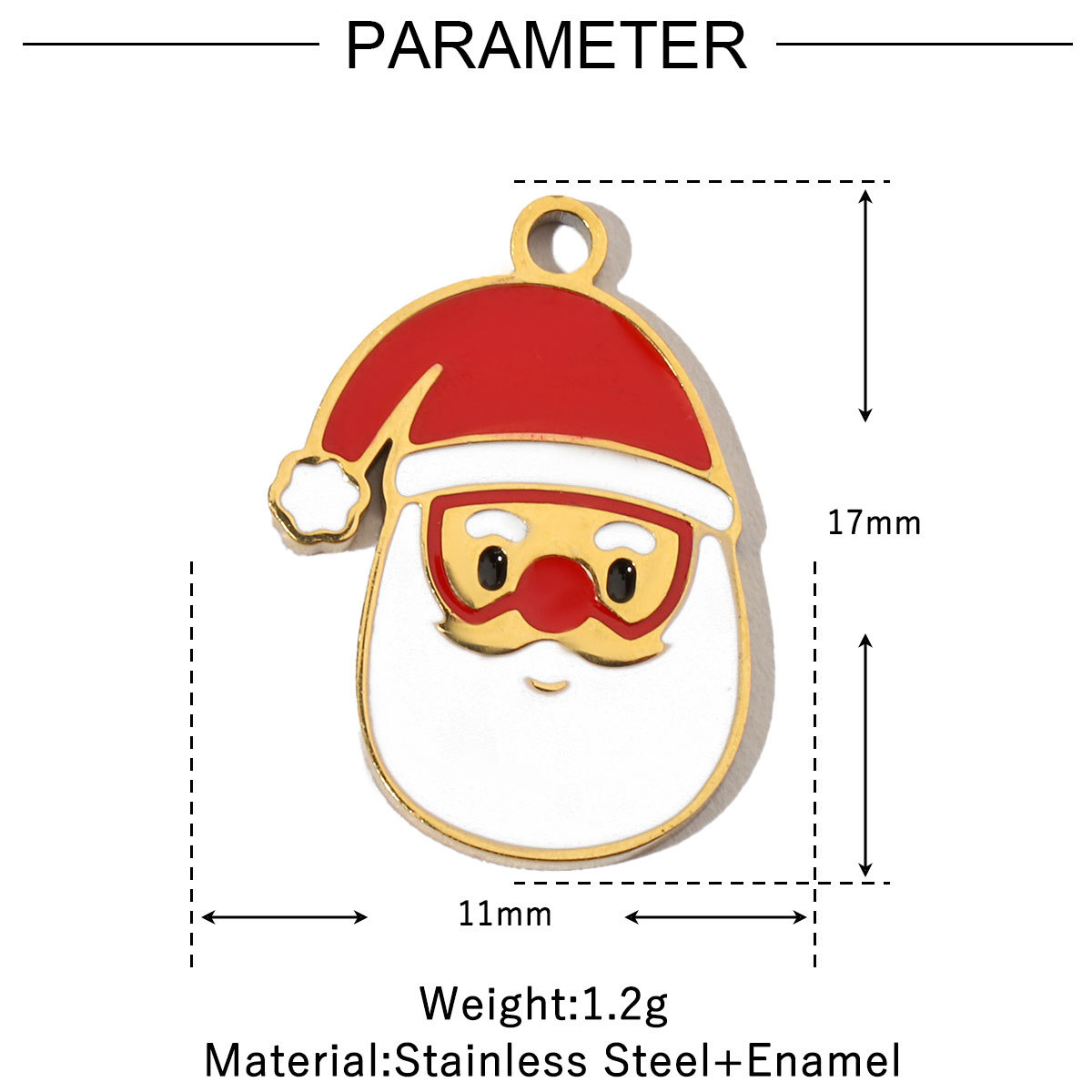 6pcs/pack Santa Claus Snowman Stainless Steel DIY Charms Women's Wreath Christmas House Jewelry Necklace Small Pendant Wholesale