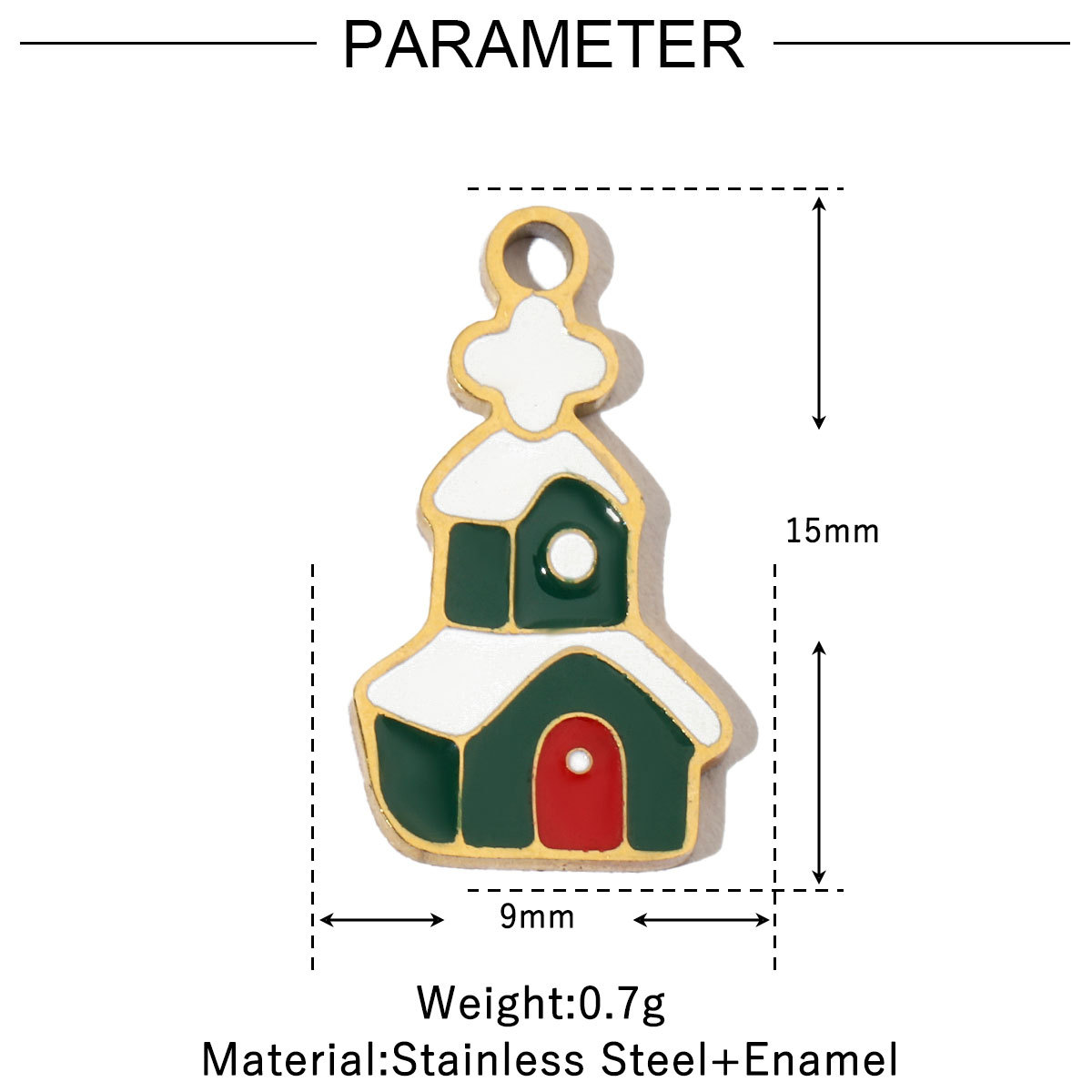6pcs/pack Santa Claus Snowman Stainless Steel DIY Charms Women's Wreath Christmas House Jewelry Necklace Small Pendant Wholesale