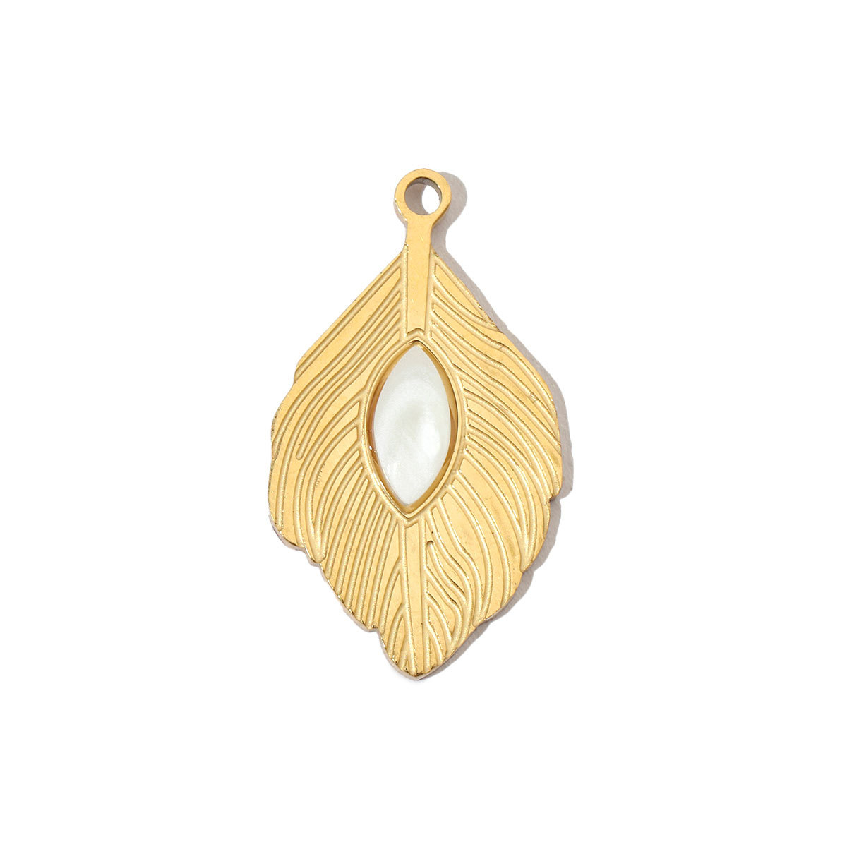 6pcs/pack Sun Star DIY Charms Women's Natural Stone Eye Necklace Pendant Stainless Steel 14K Gold Color DIY Charm Jewelry