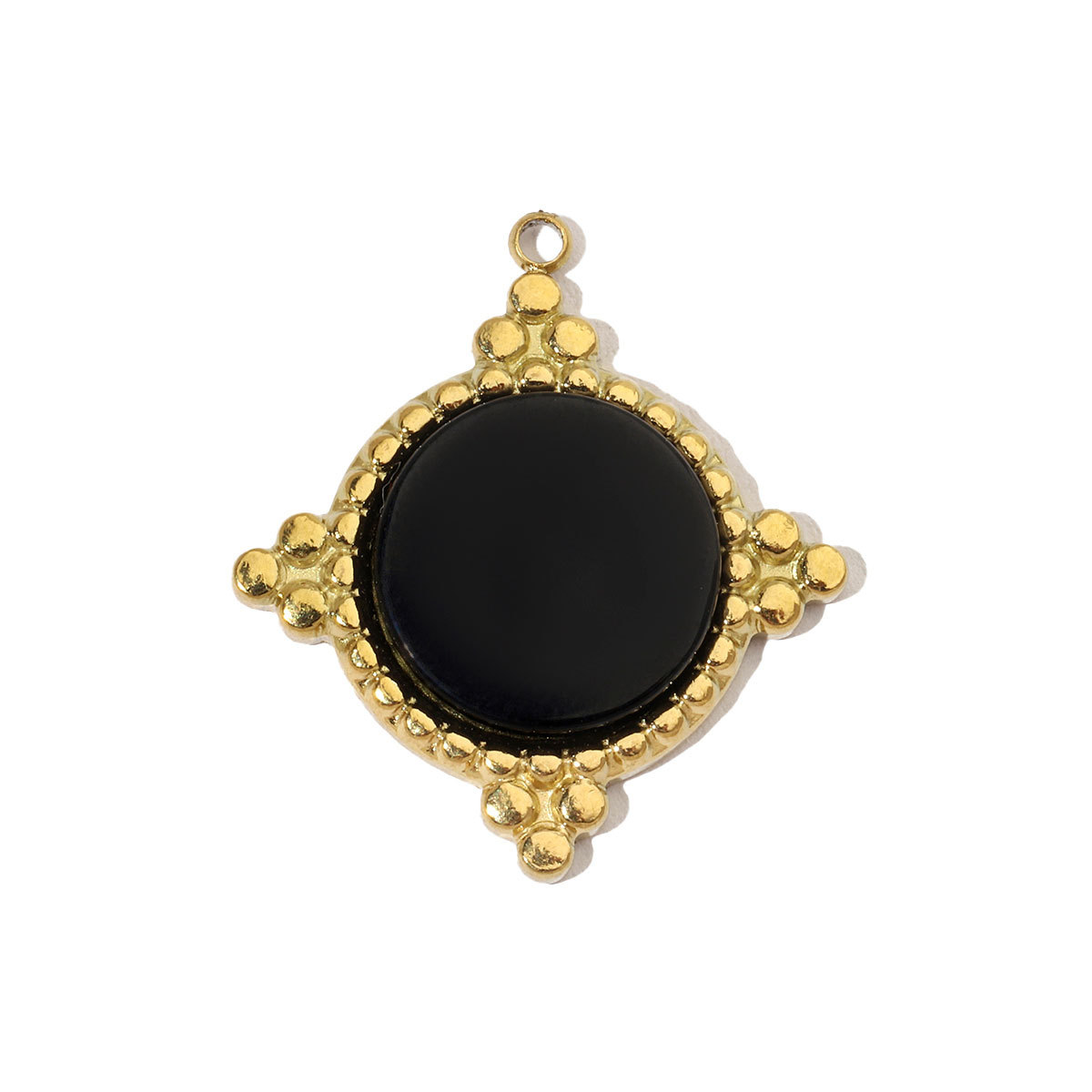 6pcs/pack Sun Star DIY Charms Women's Natural Stone Eye Necklace Pendant Stainless Steel 14K Gold Color DIY Charm Jewelry