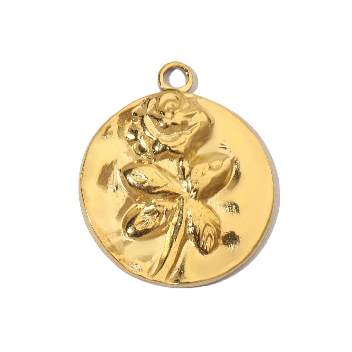 6pcs/pack French Retro Starfish Conch DIY Charms 14K Gold Color Crescent Rose Necklace Pendant For Stainless Steel Jewelry Making