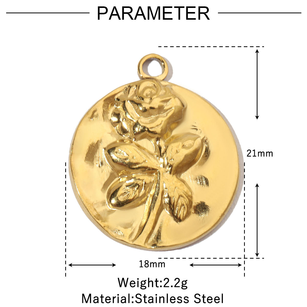 6pcs/pack French Retro Starfish Conch DIY Charms 14K Gold Color Crescent Rose Necklace Pendant For Stainless Steel Jewelry Making