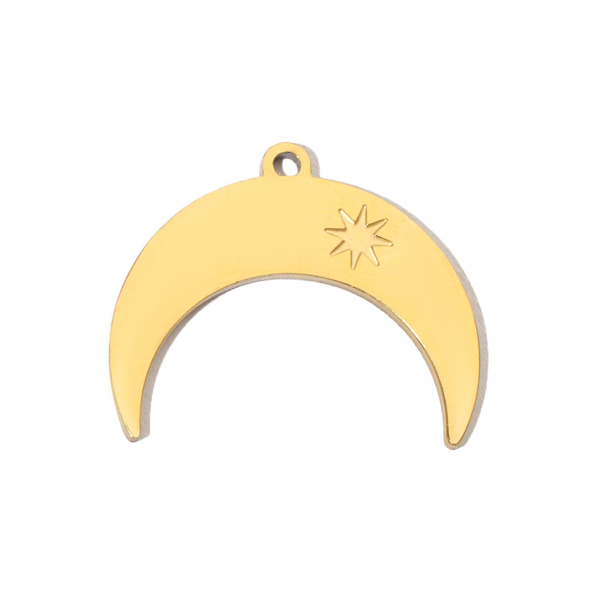 6pcs/pack French Retro Starfish Conch DIY Charms 14K Gold Plated Crescent Rose Necklace Pendant For Stainless Steel Jewelry Making