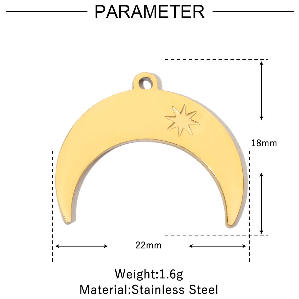 6pcs/pack French Retro Starfish Conch DIY Charms 14K Gold Plated Crescent Rose Necklace Pendant For Stainless Steel Jewelry Making
