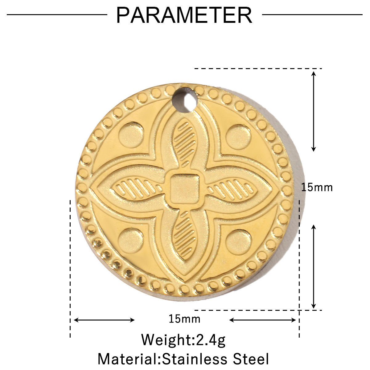 6pcs/pack French Retro Stainless Steel 14K Gold Color Butterfly DIY Charms Mountain Clover Neaclace Flower Flamingo Star Fish Pendant Jewelry