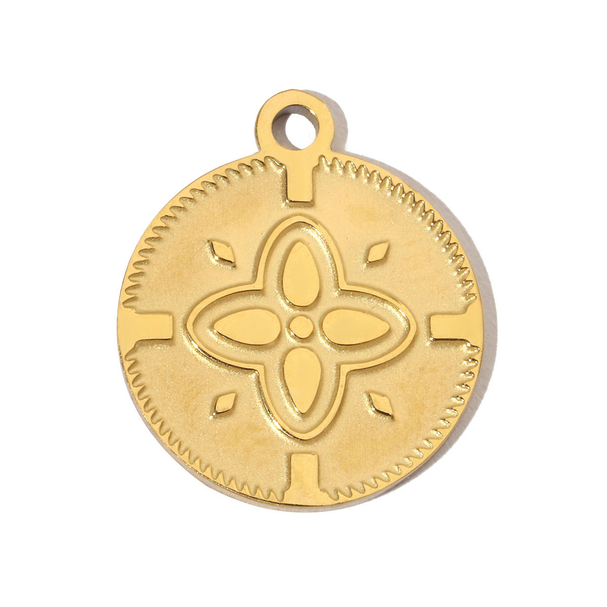 6pcs/pack French Retro Stainless Steel 14K Gold Color Butterfly DIY Charms Mountain Clover Neaclace Flower Flamingo Star Fish Pendant Jewelry