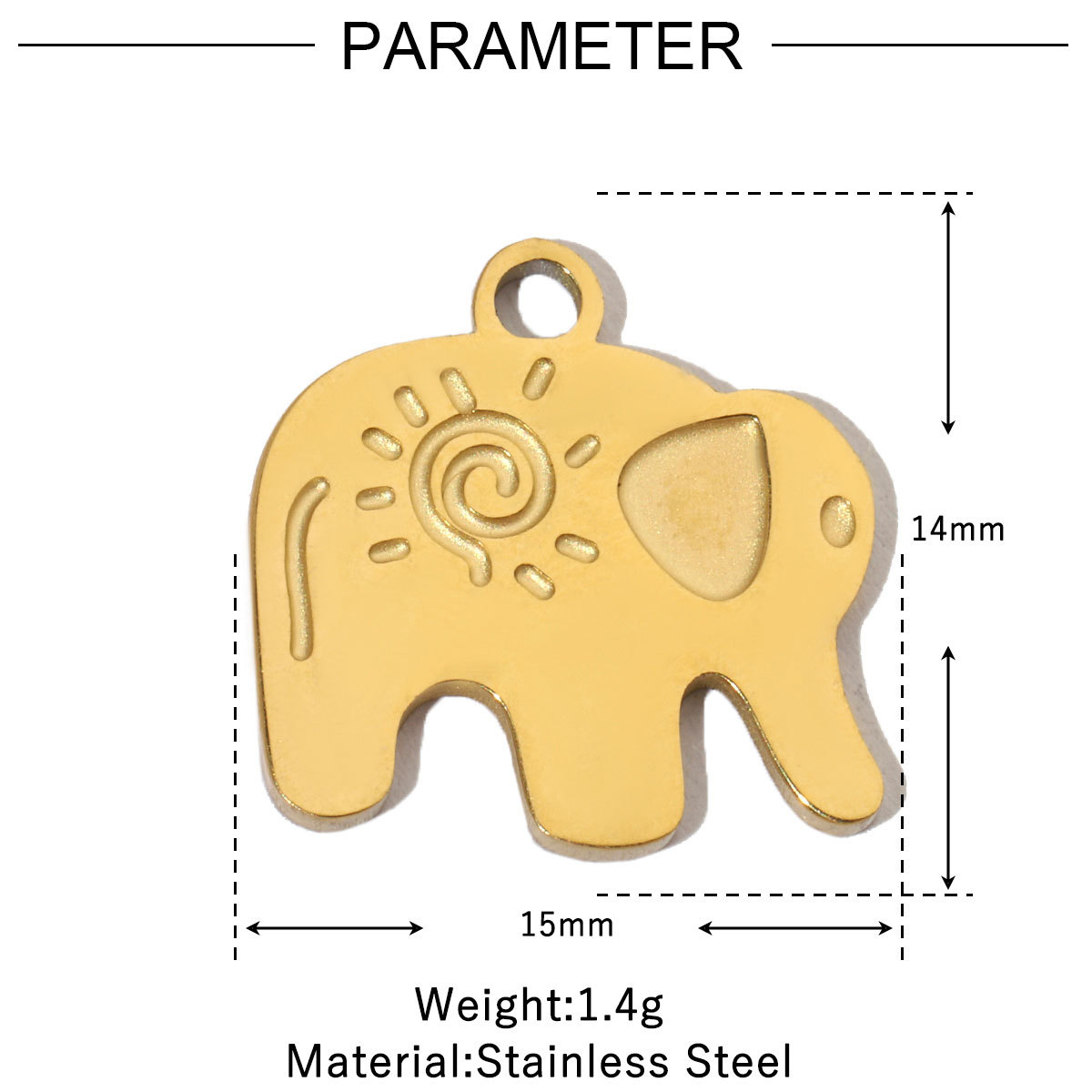 6pcs/pack French Retro Stainless Steel 14K Gold Plated Butterfly DIY Charms Mountain Clover Neaclace Flower Flamingo Star Fish Pendant Jewelry