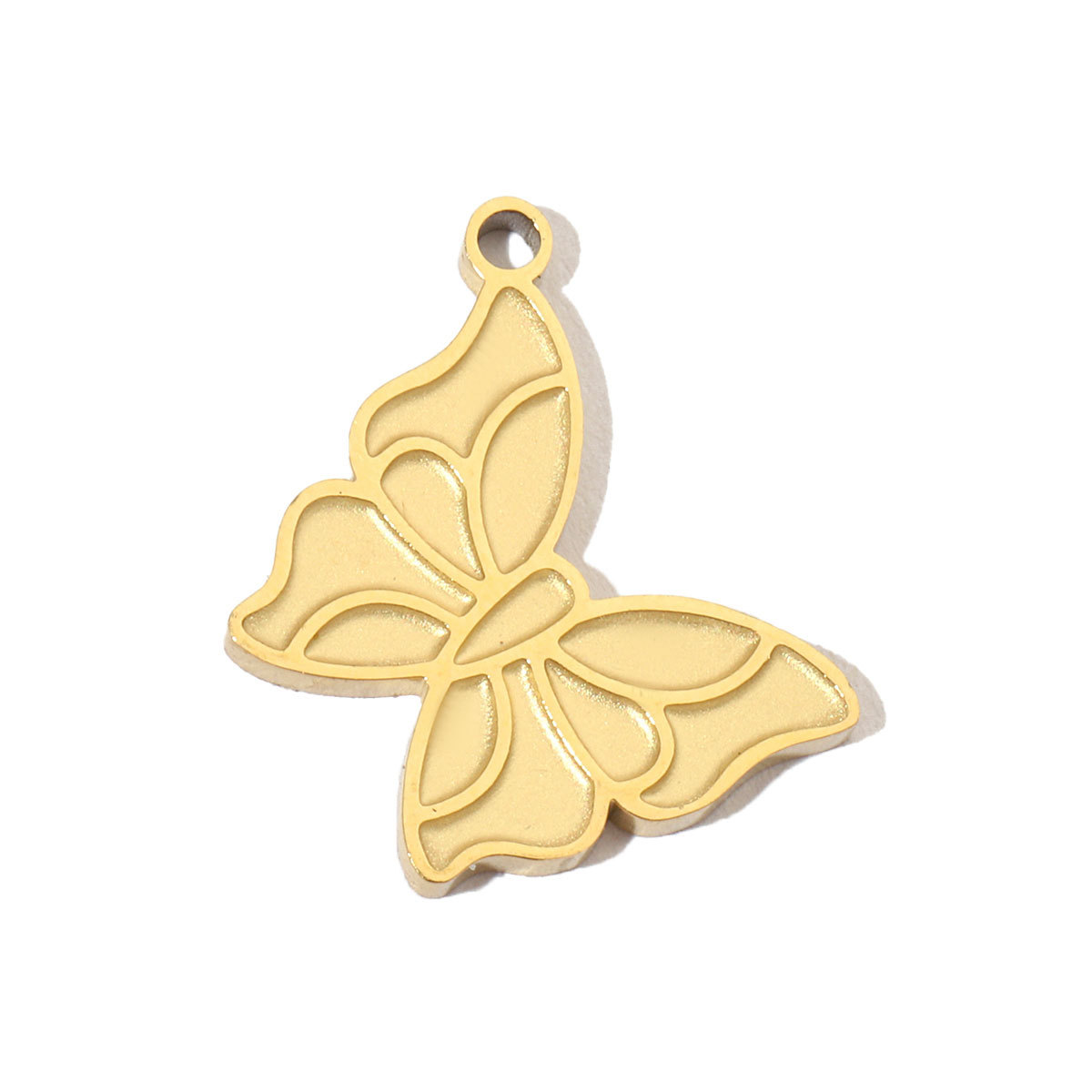 6pcs/pack French Retro Stainless Steel 14K Gold Plated Butterfly DIY Charms Mountain Clover Neaclace Flower Flamingo Star Fish Pendant Jewelry