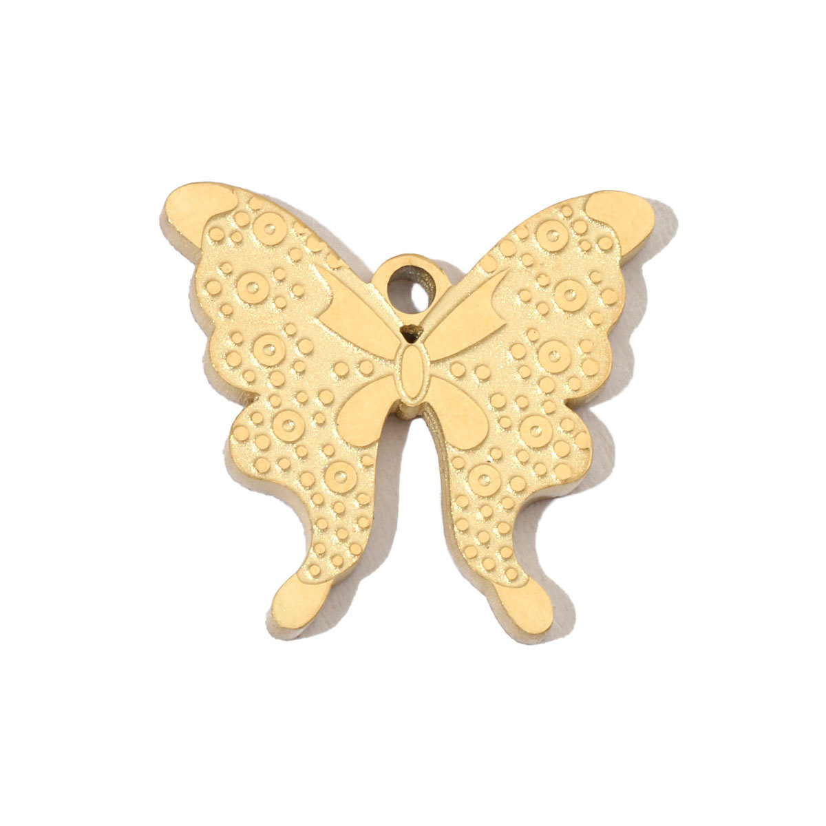 6pcs/pack French Retro Stainless Steel 14K Gold Plated Butterfly DIY Charms Mountain Clover Neaclace Flower Flamingo Star Fish Pendant Jewelry
