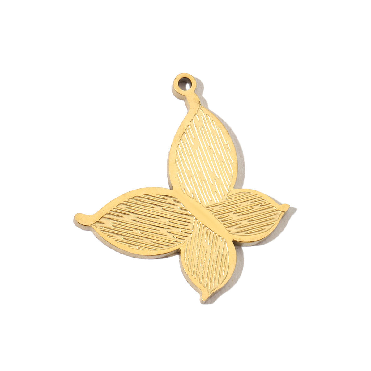 6pcs/pack French Retro Stainless Steel 14K Gold Plated Butterfly DIY Charms Mountain Clover Neaclace Flower Flamingo Star Fish Pendant Jewelry