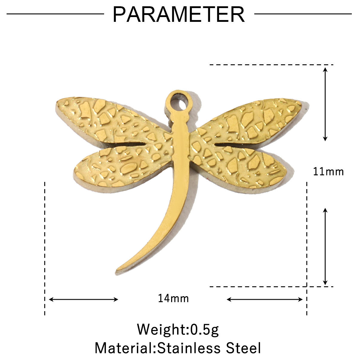 6pcs/pack French Retro Stainless Steel 14K Gold Plated Butterfly DIY Charms Mountain Clover Neaclace Flower Flamingo Star Fish Pendant Jewelry