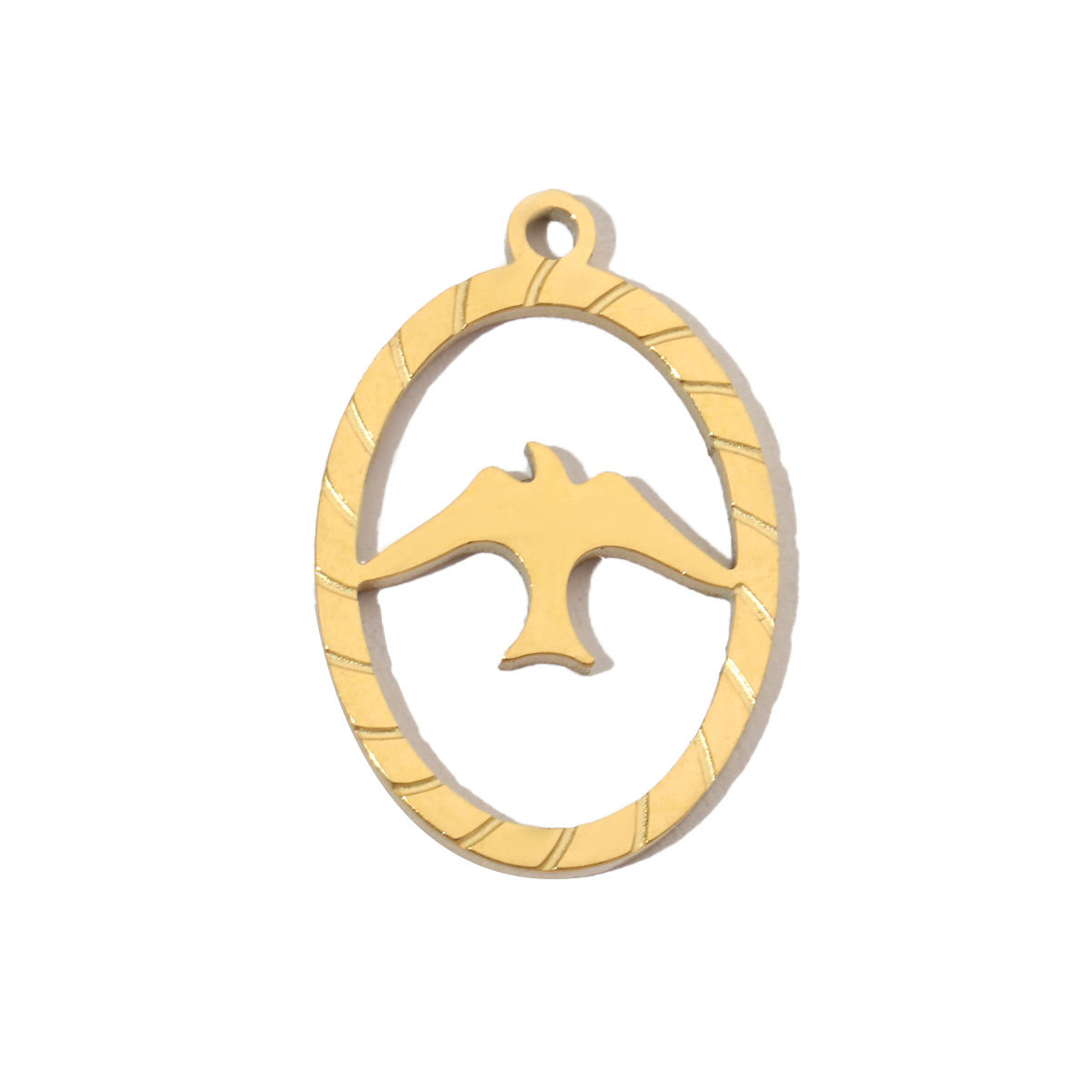 6pcs/pack French Retro Stainless Steel 14K Gold Plated Butterfly DIY Charms Mountain Clover Neaclace Flower Flamingo Star Fish Pendant Jewelry