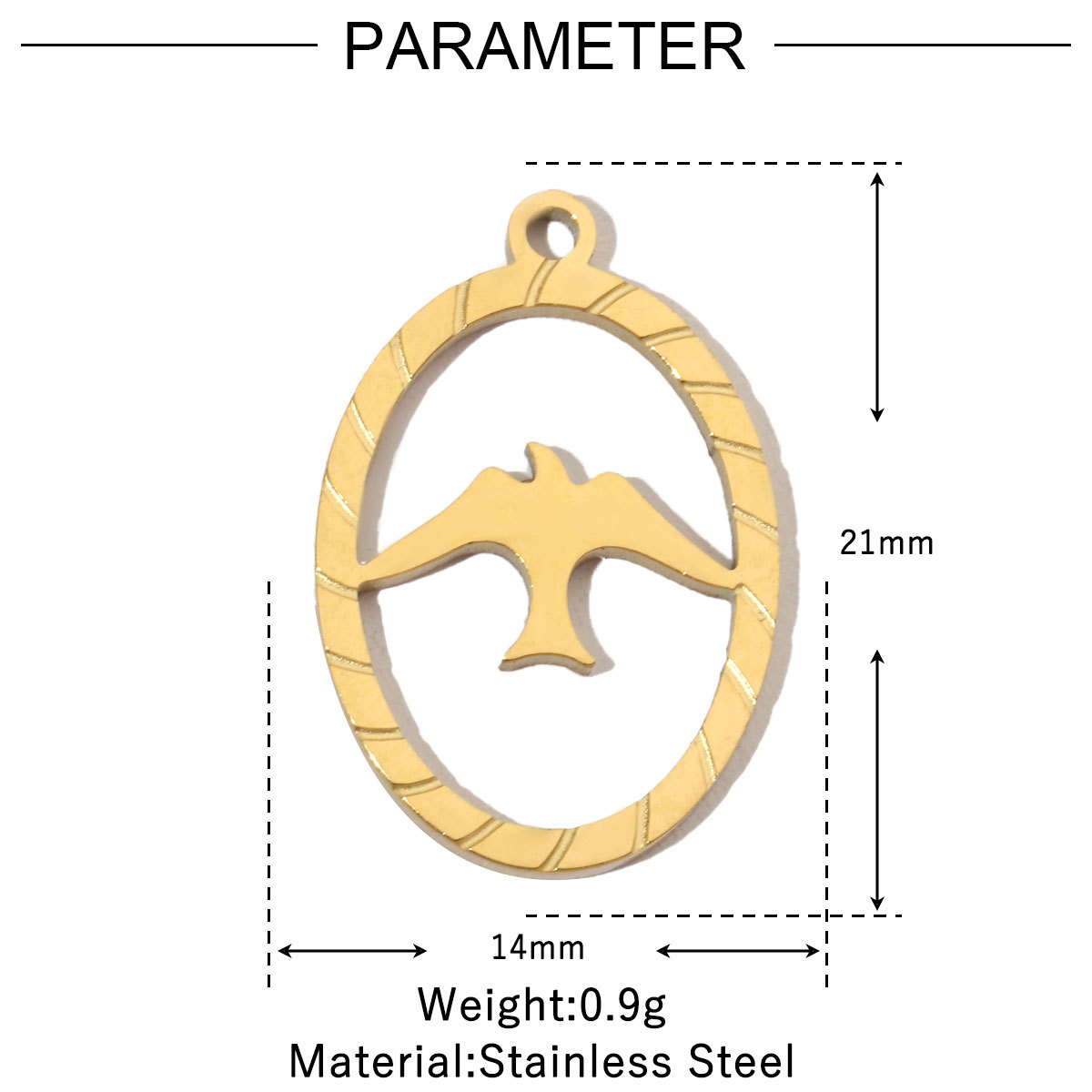 6pcs/pack French Retro Stainless Steel 14K Gold Plated Butterfly DIY Charms Mountain Clover Neaclace Flower Flamingo Star Fish Pendant Jewelry