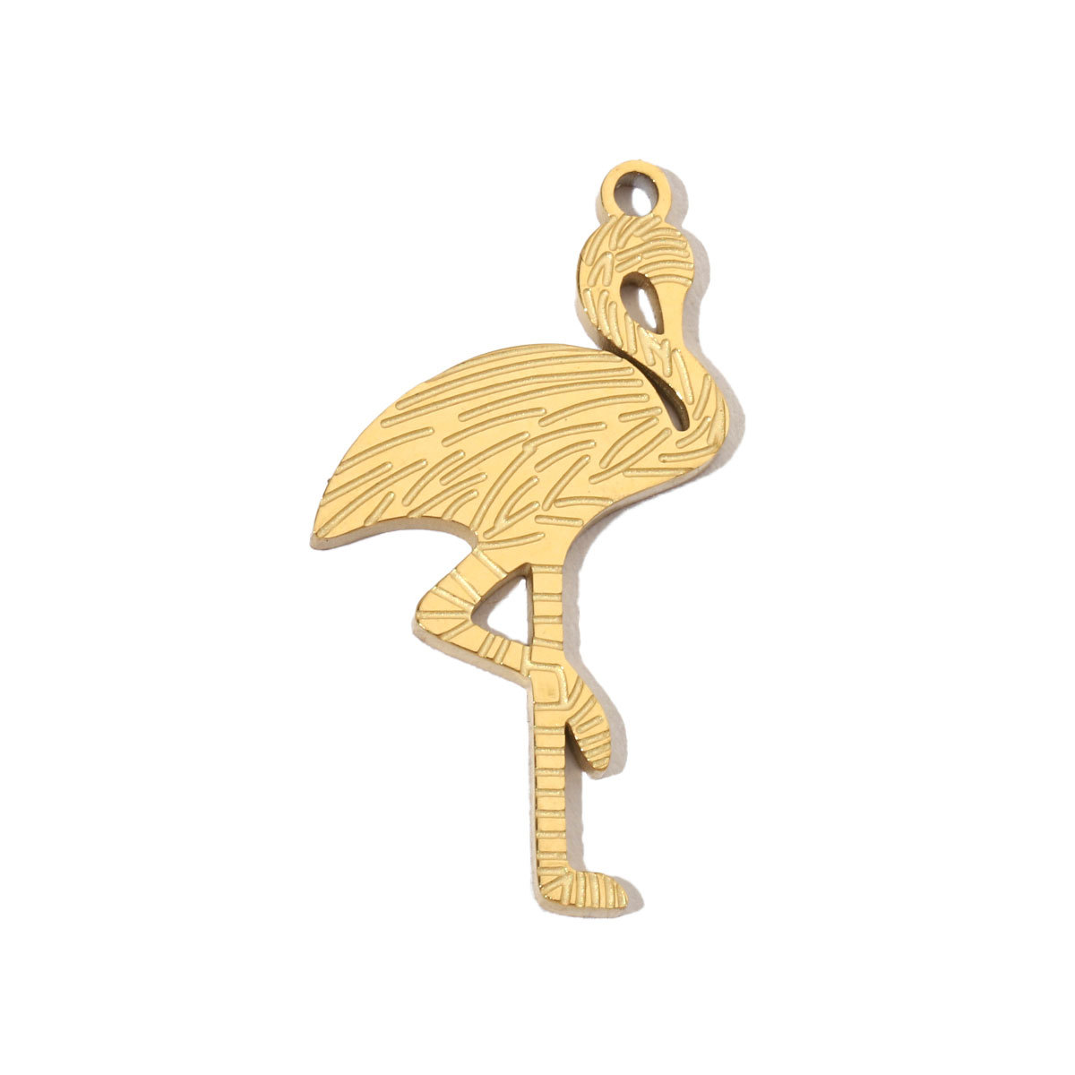 6pcs/pack French Retro Stainless Steel 14K Gold Plated Butterfly DIY Charms Mountain Clover Neaclace Flower Flamingo Star Fish Pendant Jewelry