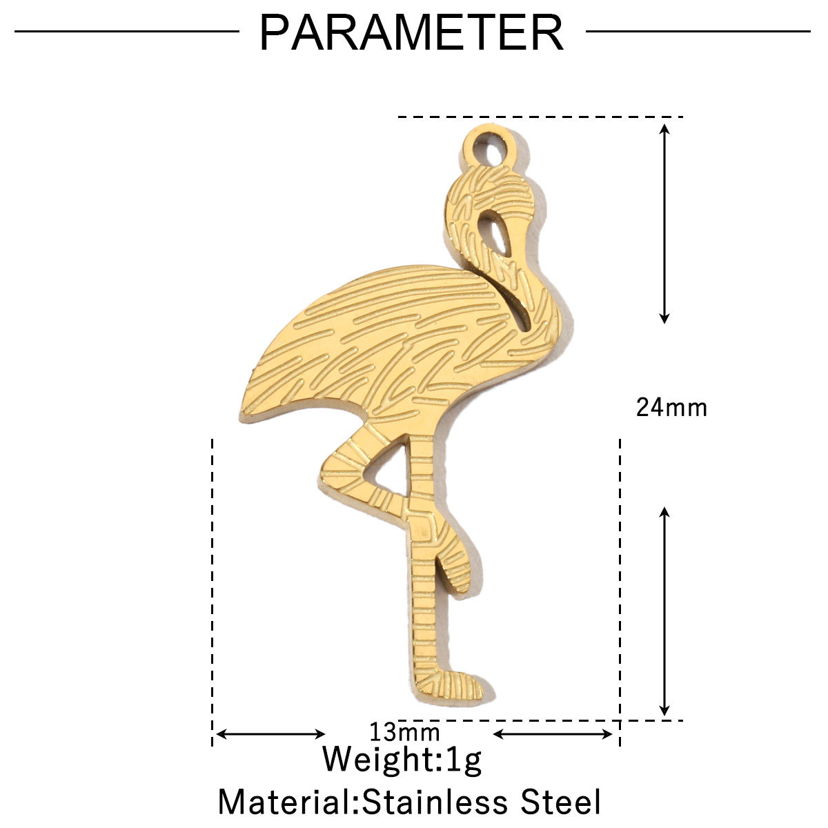 6pcs/pack French Retro Stainless Steel 14K Gold Plated Butterfly DIY Charms Mountain Clover Neaclace Flower Flamingo Star Fish Pendant Jewelry