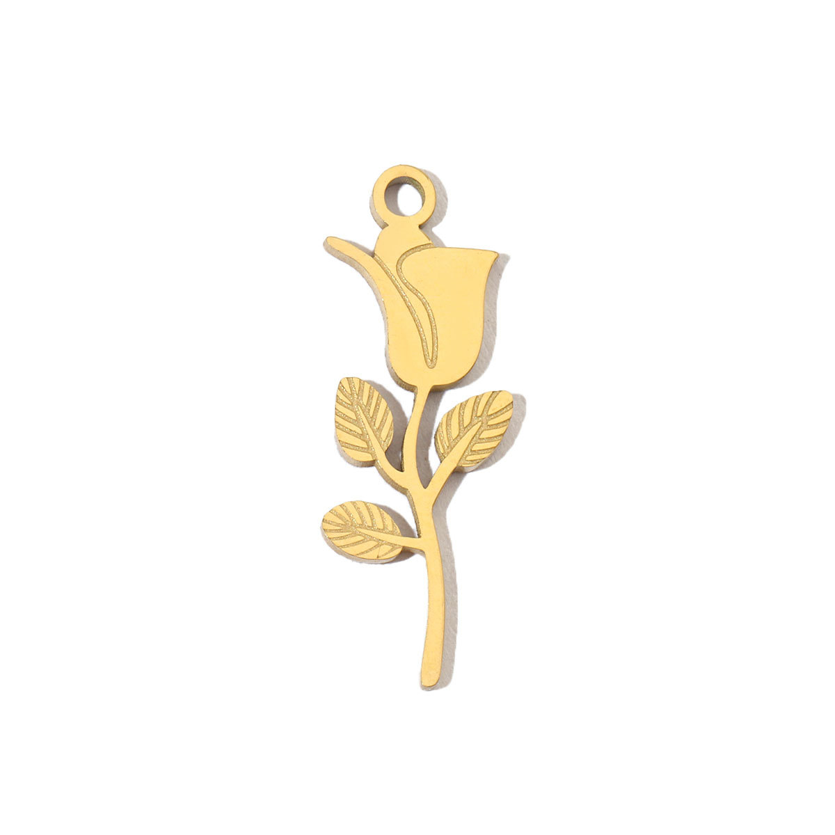 6pcs/pack French Retro Stainless Steel 14K Gold Plated Butterfly DIY Charms Mountain Clover Neaclace Flower Flamingo Star Fish Pendant Jewelry