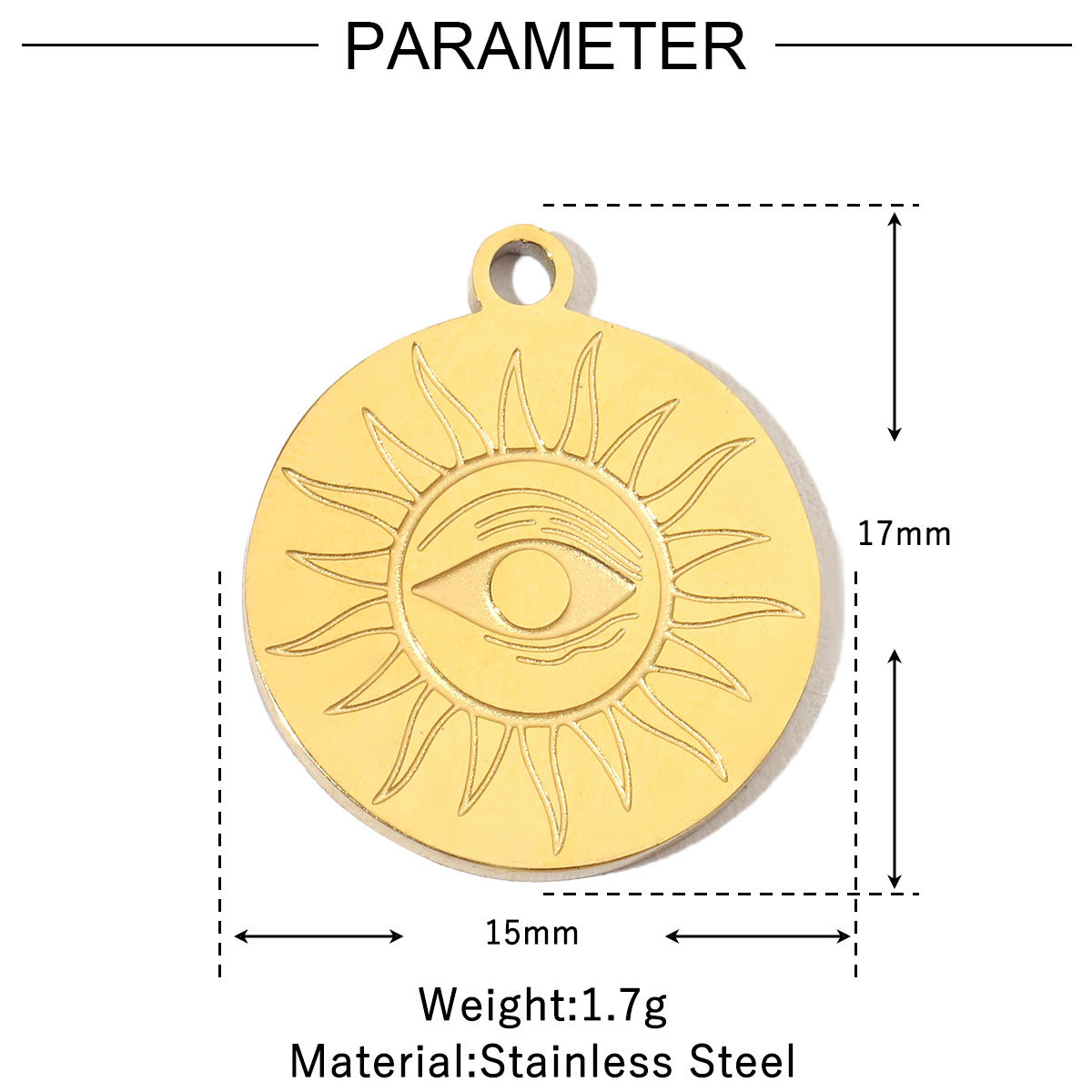 6pcs/pack Retro Life Tree Gourd DIY Bracelets Charms Gourd Evil Eye Sun Star Neaclace Pendant Female Stainless Steel 14K Gold Color Earrings Making Jewelry