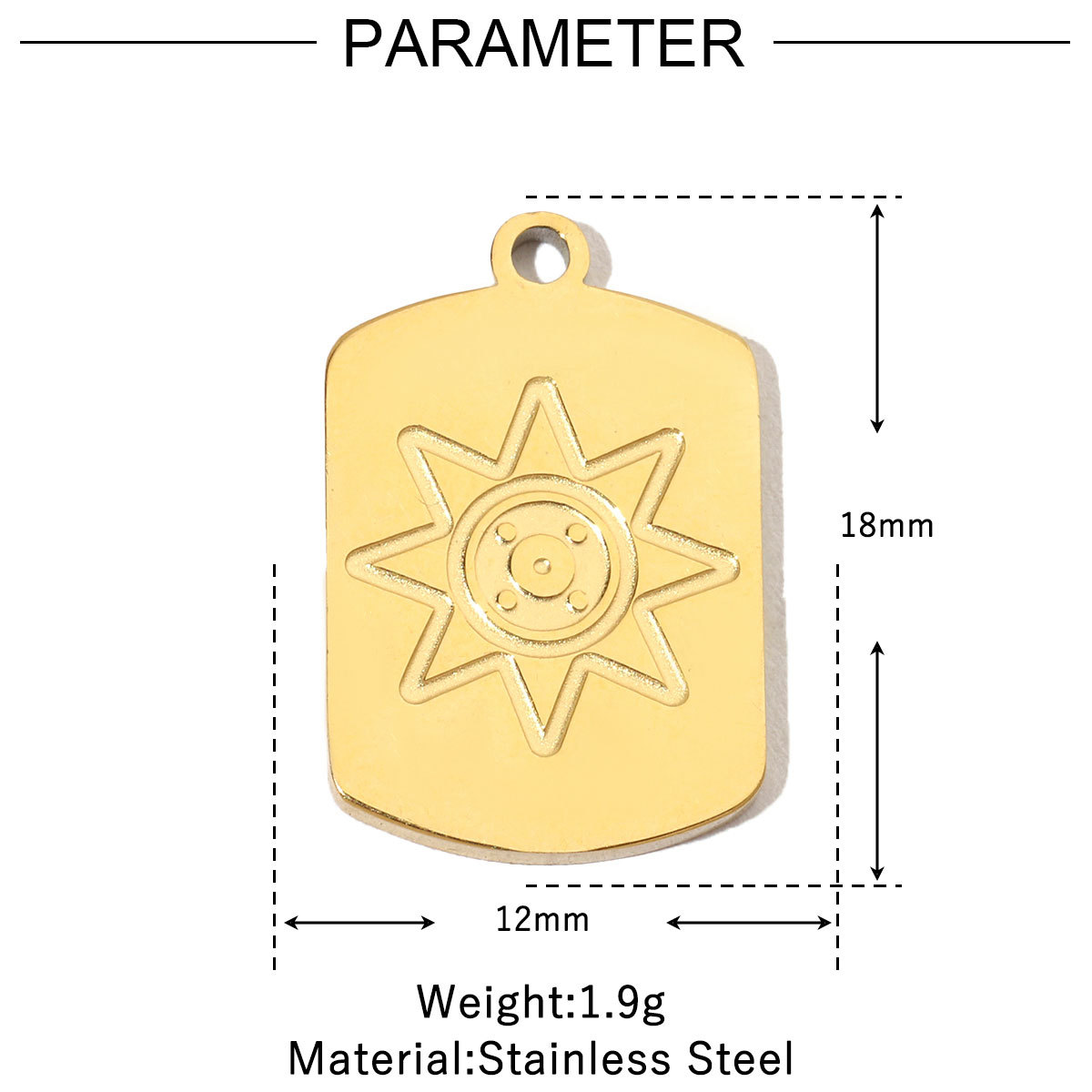 6pcs/pack Retro Life Tree Gourd DIY Bracelets Charms Gourd Evil Eye Sun Star Neaclace Pendant Female Stainless Steel 14K Gold Plated Earrings Making Jewelry