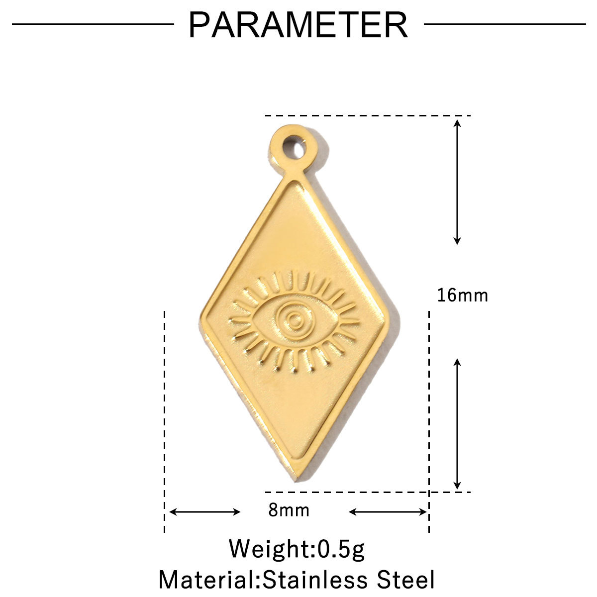 6pcs/pack Retro Life Tree Gourd DIY Bracelets Charms Gourd Evil Eye Sun Star Neaclace Pendant Female Stainless Steel 14K Gold Plated Earrings Making Jewelry