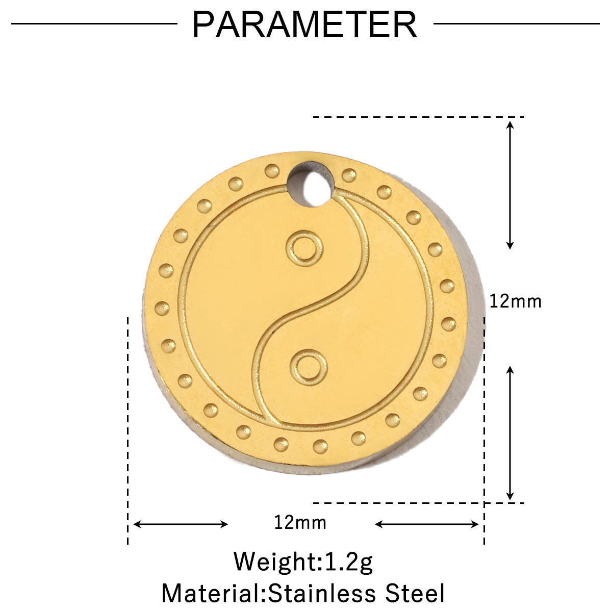 6pcs/pack Retro Life Tree Gourd DIY Bracelets Charms Gourd Evil Eye Sun Star Neaclace Pendant Female Stainless Steel 14K Gold Plated Earrings Making Jewelry