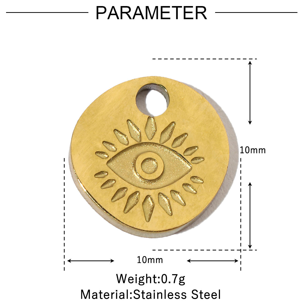 6pcs/pack Retro Life Tree Gourd DIY Bracelets Charms Gourd Evil Eye Sun Star Neaclace Pendant Female Stainless Steel 14K Gold Plated Earrings Making Jewelry