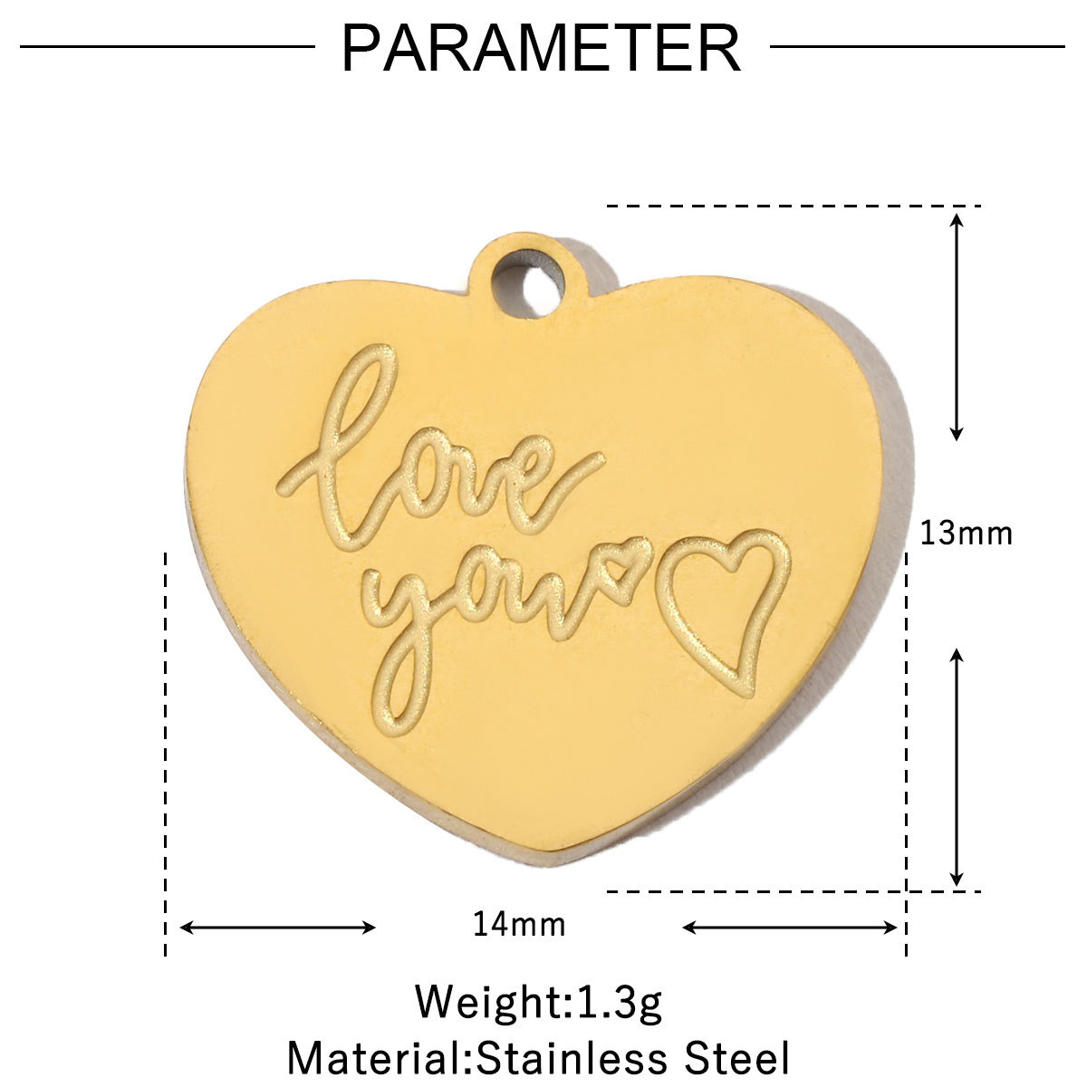 6pcs/pack Stainless Steel 14K Gold Plated Retro Love Mom Heart DIY Charms Lock Eye Neaclace Pendant Female Jewelry Wholesale
