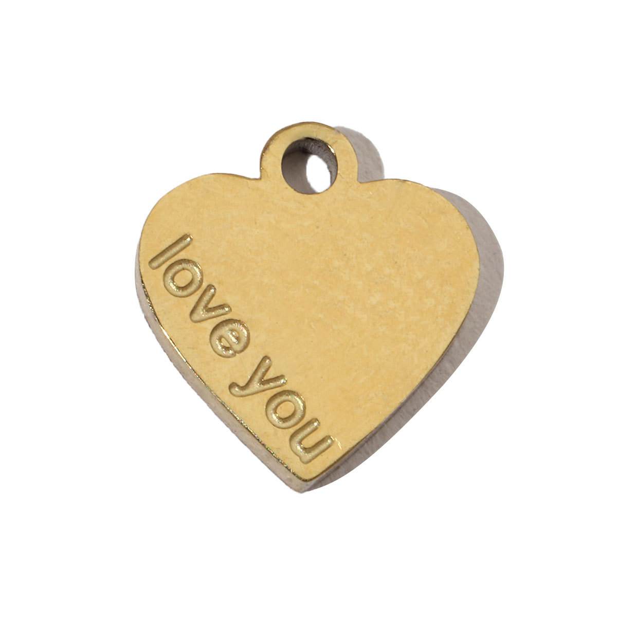 6pcs/pack Stainless Steel 14K Gold Plated Retro Love Mom Heart DIY Charms Lock Eye Neaclace Pendant Female Jewelry Wholesale