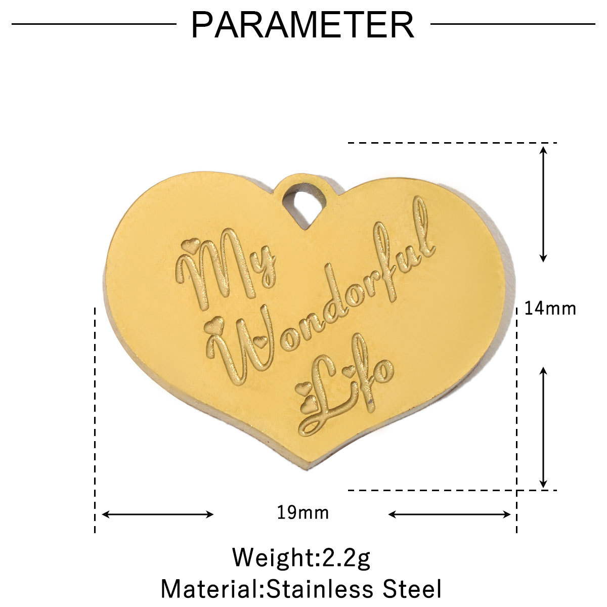6pcs/pack Stainless Steel 14K Gold Plated Retro Love Mom Heart DIY Charms Lock Eye Neaclace Pendant Female Jewelry Wholesale