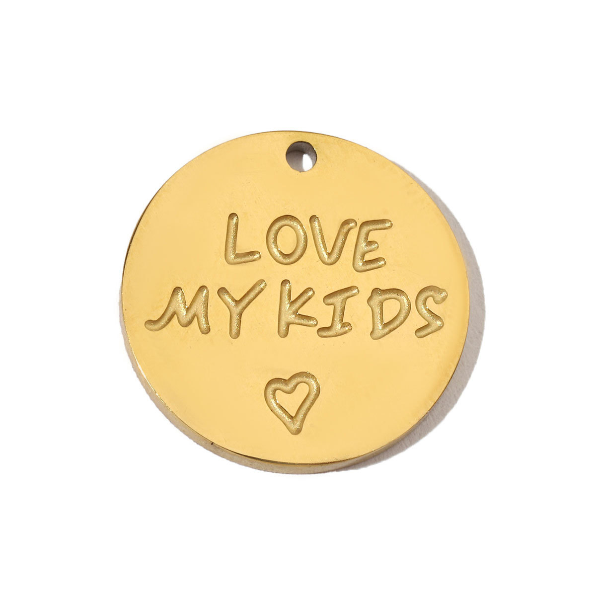 6pcs/pack Stainless Steel 14K Gold Plated Retro Love Mom Heart DIY Charms Lock Eye Neaclace Pendant Female Jewelry Wholesale