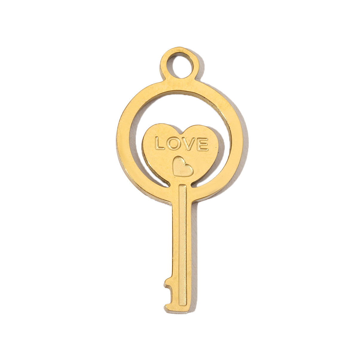 6pcs/pack Stainless Steel 14K Gold Plated Retro Love Mom Heart DIY Charms Lock Eye Neaclace Pendant Female Jewelry Wholesale