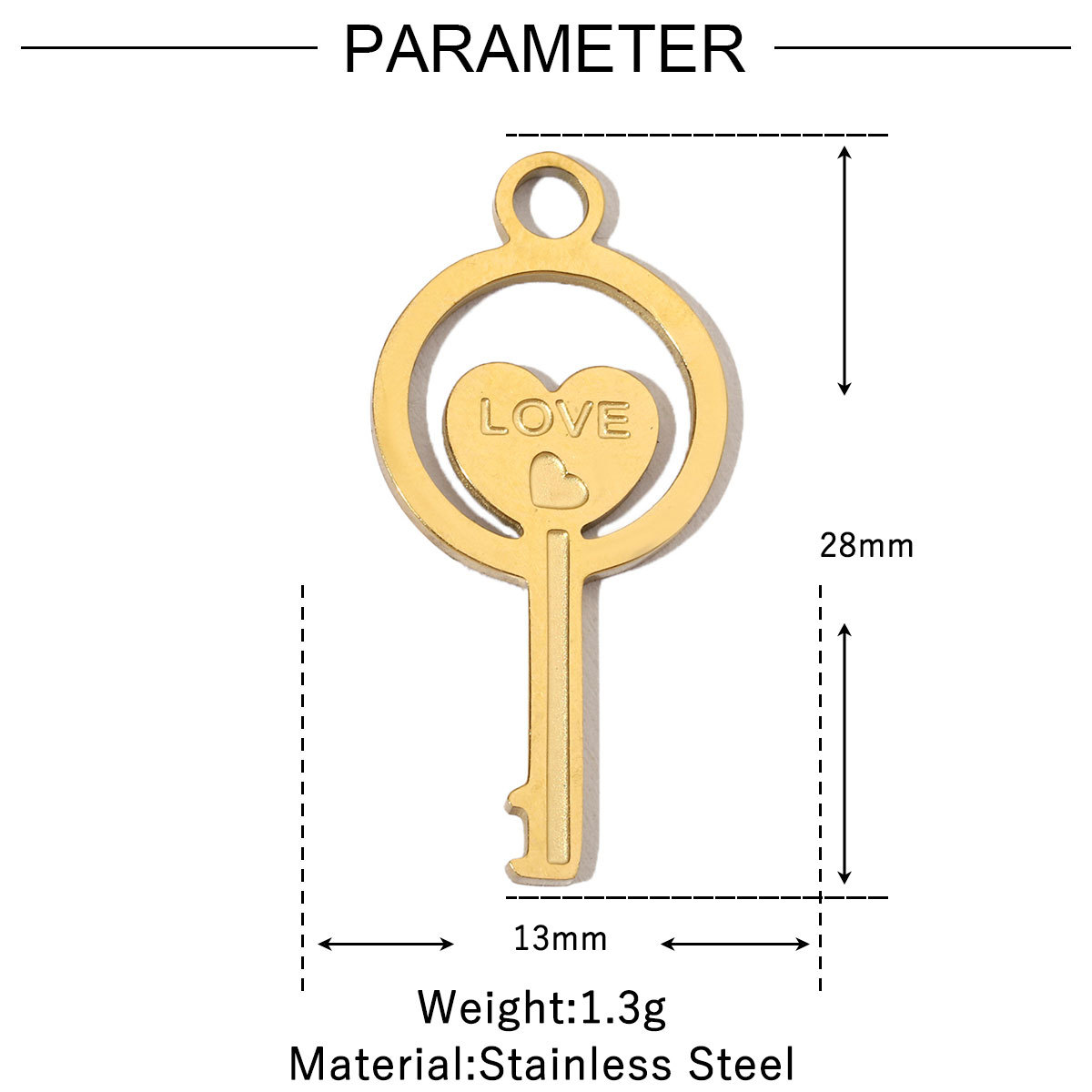 6pcs/pack Stainless Steel 14K Gold Plated Retro Love Mom Heart DIY Charms Lock Eye Neaclace Pendant Female Jewelry Wholesale