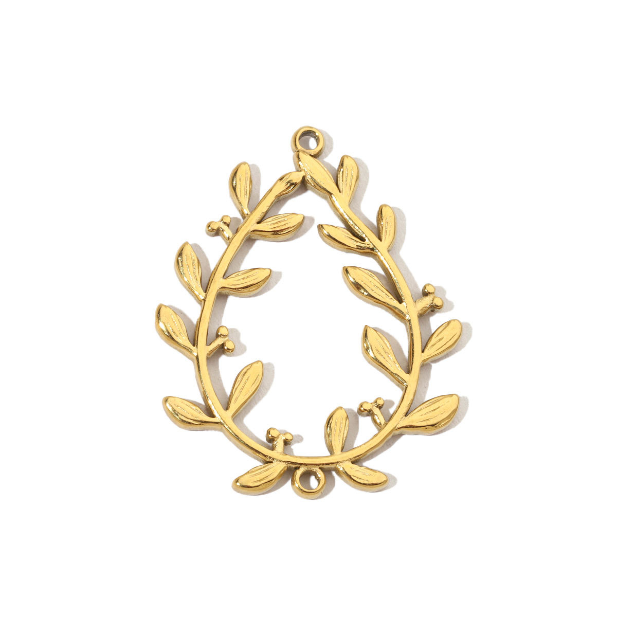 6pcs/pack Retro Wreath Love DIY Charms Clover Pentagram Neaclace Pendant For Women Stainless Steel Gold Plated Jewelry Making