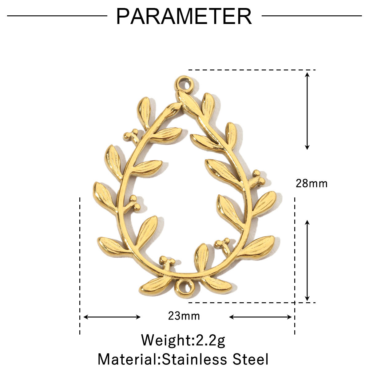 6pcs/pack Retro Wreath Love DIY Charms Clover Pentagram Neaclace Pendant For Women Stainless Steel Gold Plated Jewelry Making