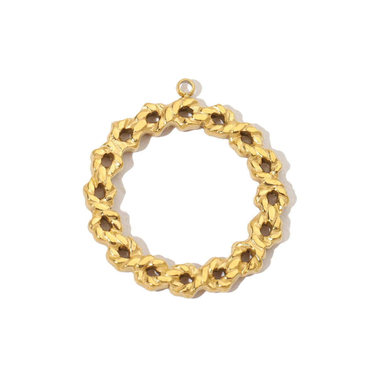 6pcs/pack Retro Wreath Love DIY Charms Clover Pentagram Neaclace Pendant For Women Stainless Steel Gold Plated Jewelry Making
