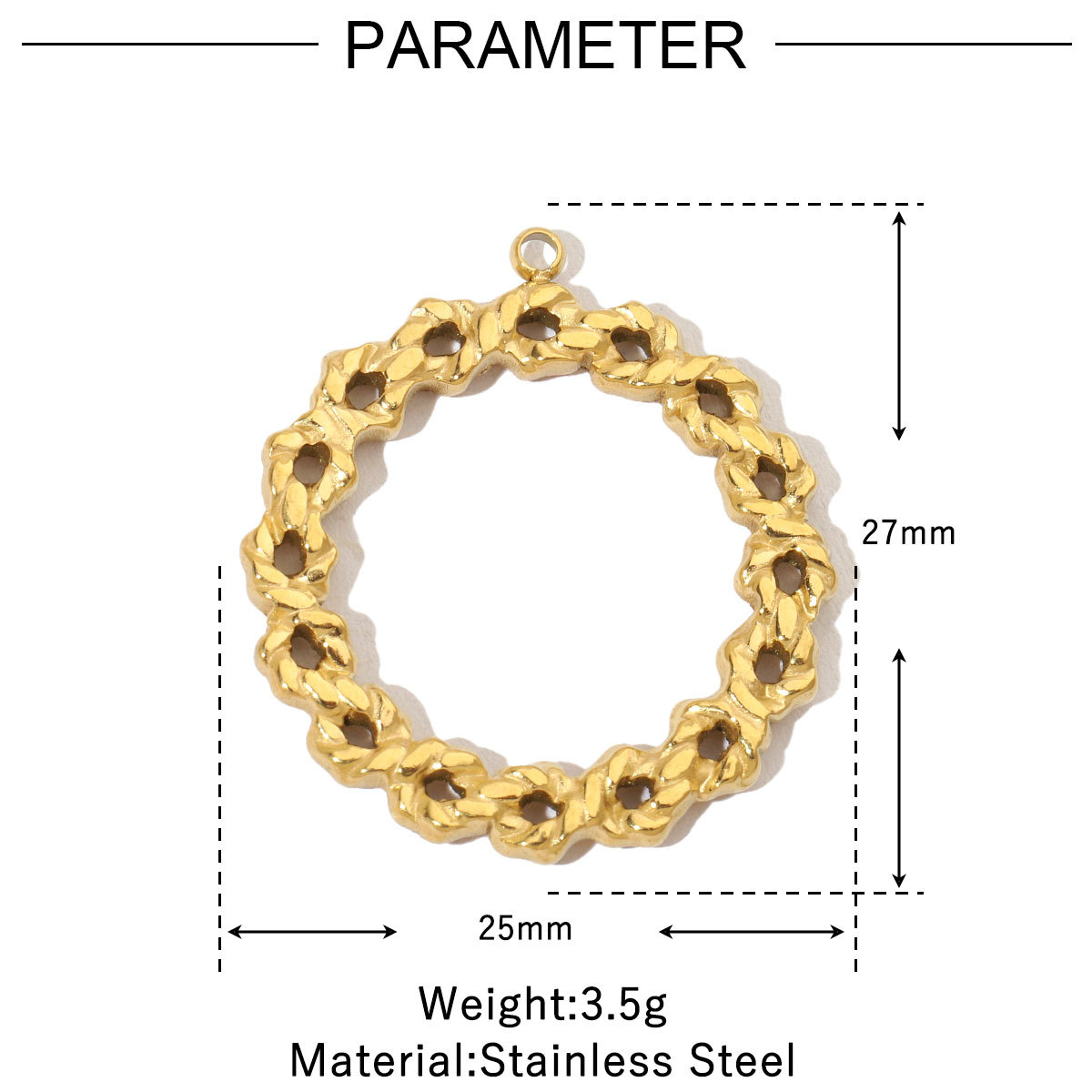 6pcs/pack Retro Wreath Love DIY Charms Clover Pentagram Neaclace Pendant For Women Stainless Steel Gold Plated Jewelry Making