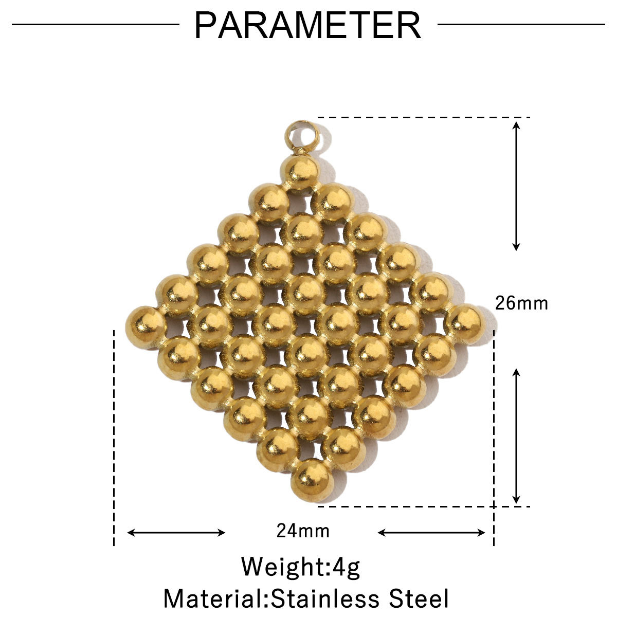 6pcs/pack Retro Wreath Love DIY Charms Clover Pentagram Neaclace Pendant For Women Stainless Steel Gold Plated Jewelry Making