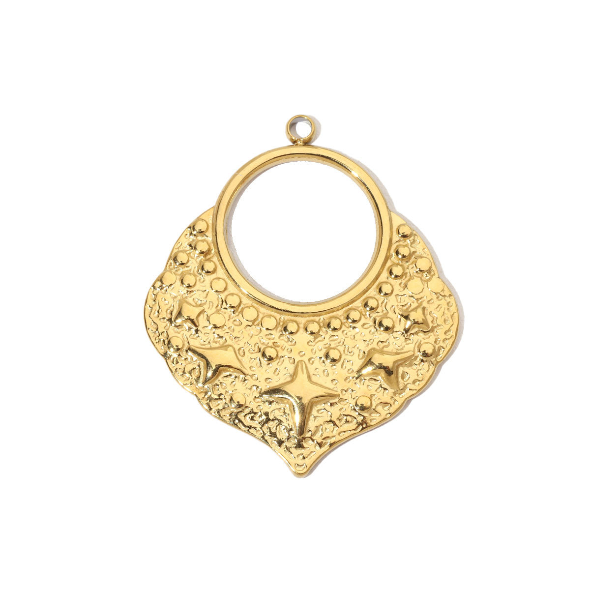 6pcs/pack Retro Wreath Love DIY Charms Clover Pentagram Neaclace Pendant For Women Stainless Steel Gold Plated Jewelry Making
