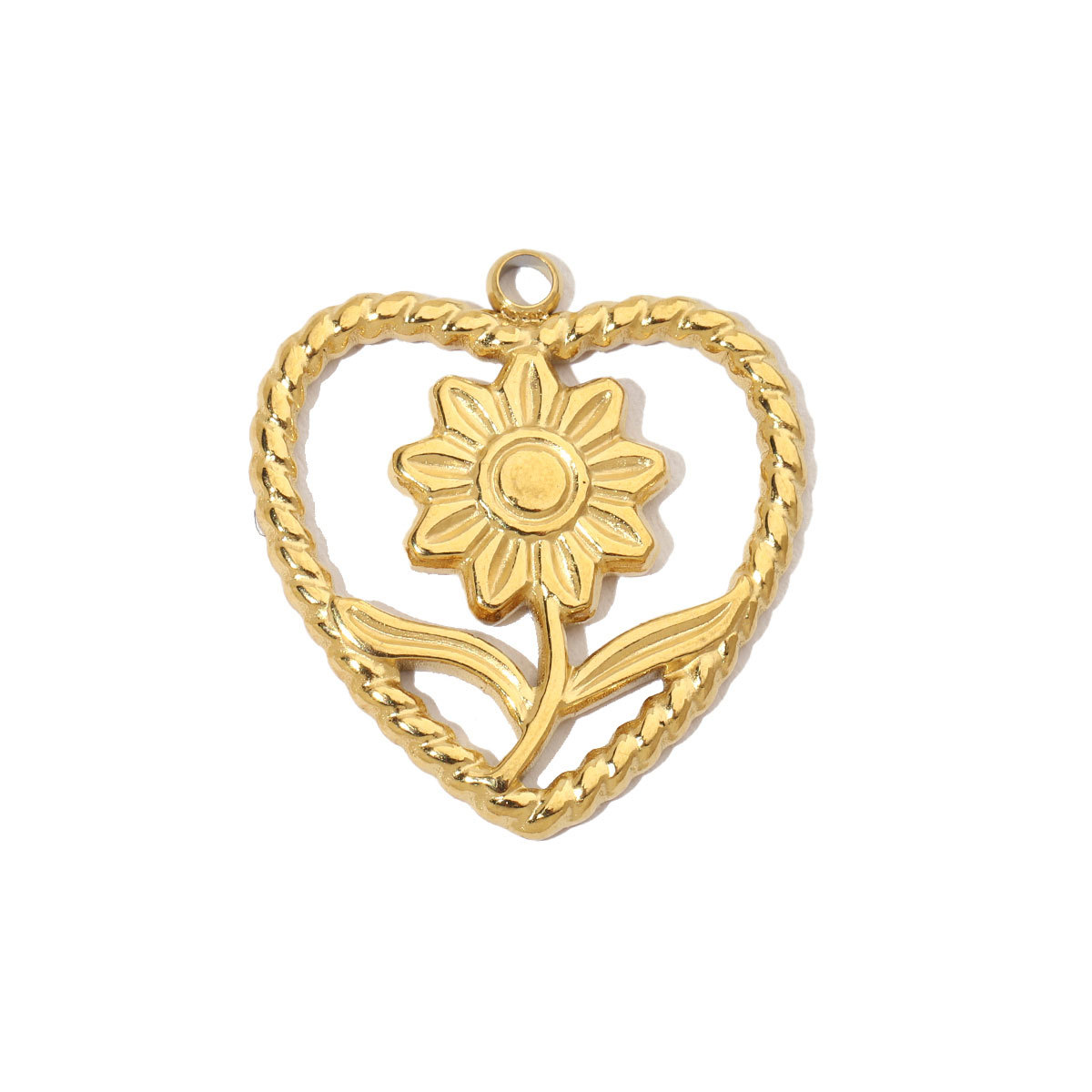 6pcs/pack Retro Wreath Love DIY Charms Clover Pentagram Neaclace Pendant For Women Stainless Steel Gold Plated Jewelry Making