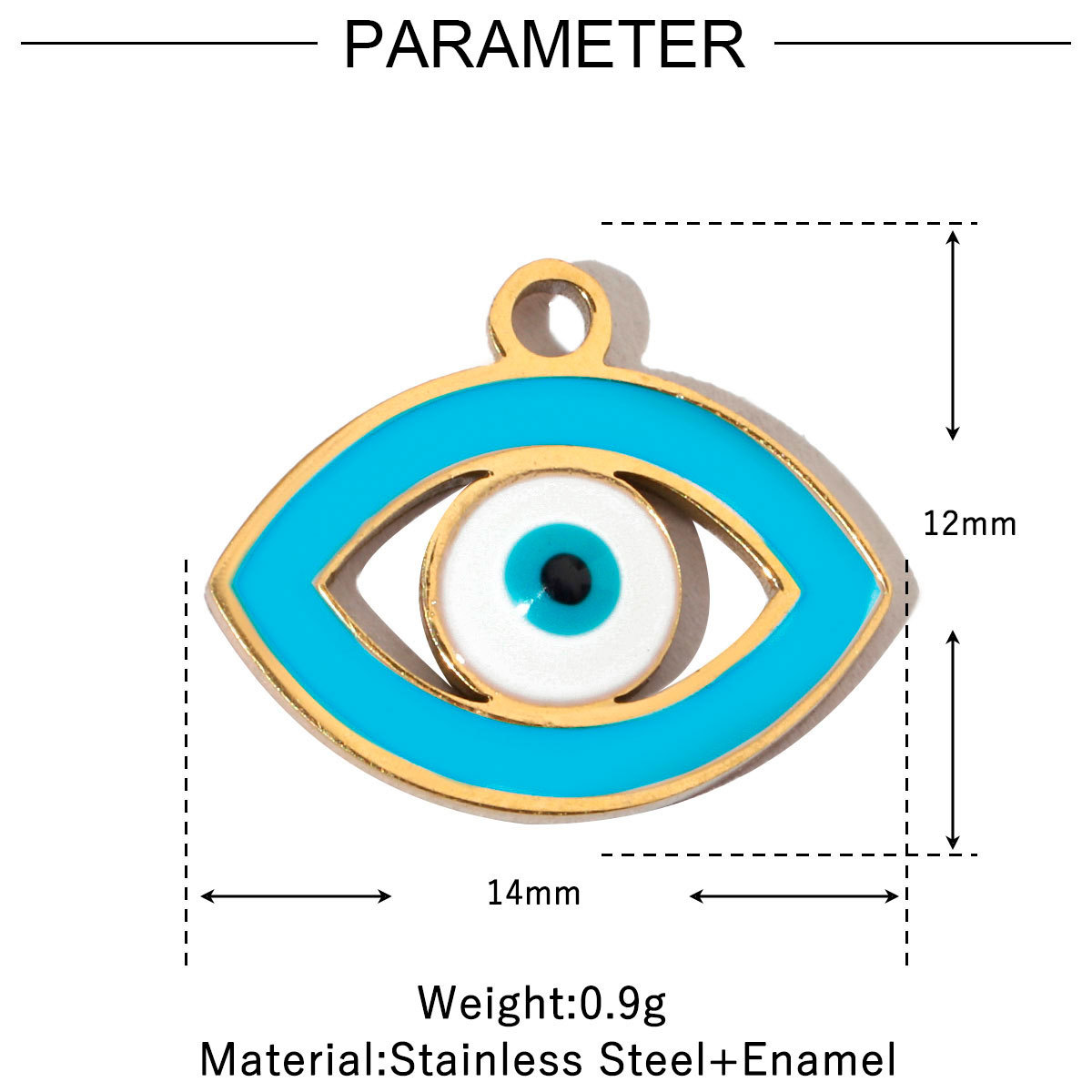 6pcs/pack Enamel Evil Eye Crab Butterfly Dog DIY Charms Women Stainless Steel Gold Plated Palm Tree Snake Neaclace Pendant Wholesale Jewelry Making