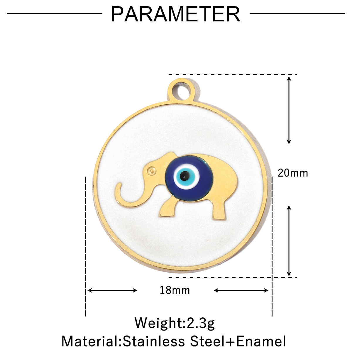 6pcs/pack Enamel Elephant Hamsa Hand Stainless Steel DIY Charms Women Heart Sun Shell Turtle Bee Neaclace Pendant Jewelry Making