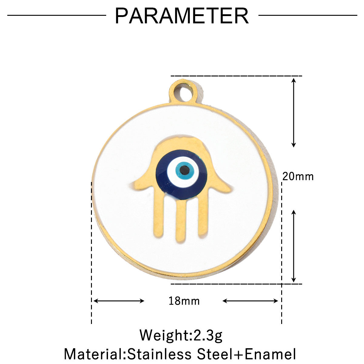 6pcs/pack Enamel Elephant Hamsa Hand Stainless Steel DIY Charms Women Heart Sun Shell Turtle Bee Neaclace Pendant Jewelry Making