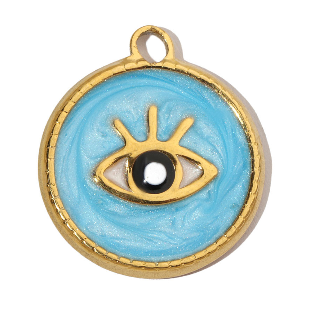 6pcs/pack Enamel Elephant Hamsa Hand Stainless Steel DIY Charms Women Heart Sun Shell Turtle Bee Neaclace Pendant Jewelry Making