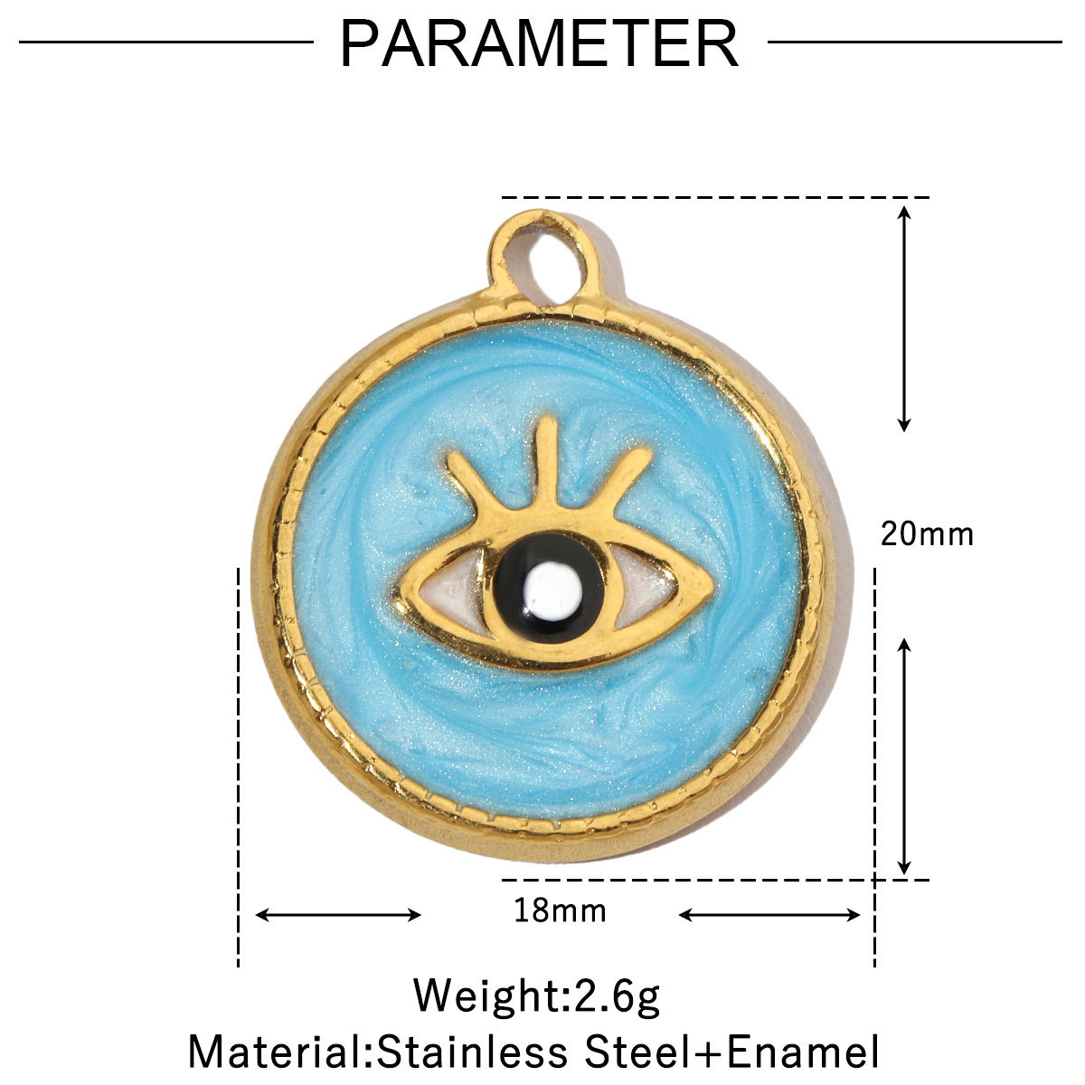 6pcs/pack Enamel Elephant Hamsa Hand Stainless Steel DIY Charms Women Heart Sun Shell Turtle Bee Neaclace Pendant Jewelry Making
