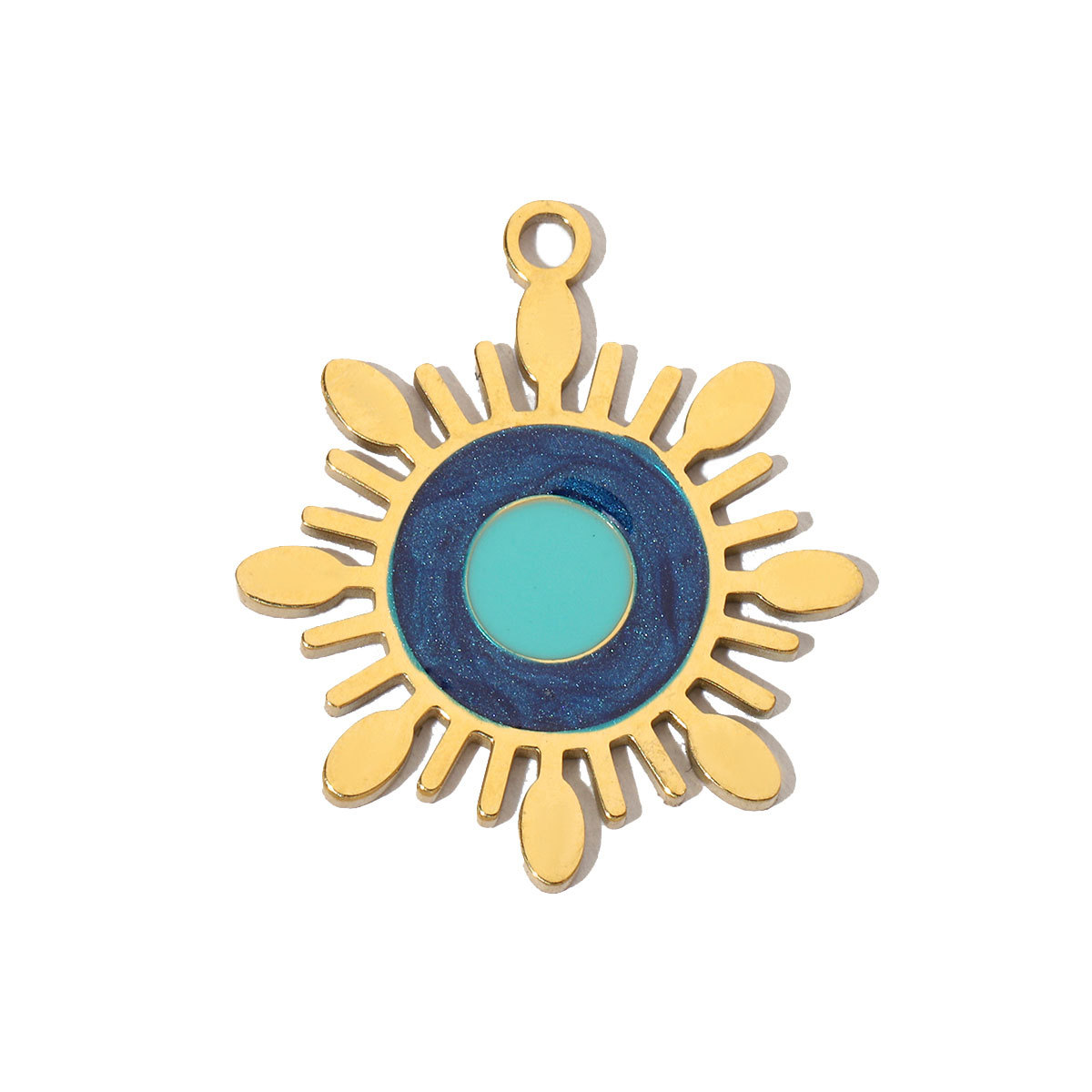 6pcs/pack Enamel Elephant Hamsa Hand Stainless Steel DIY Charms Women Heart Sun Shell Turtle Bee Neaclace Pendant Jewelry Making