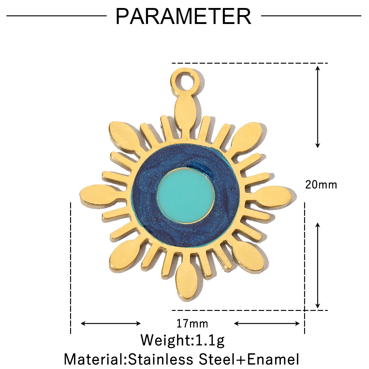 6pcs/pack Enamel Elephant Hamsa Hand Stainless Steel DIY Charms Women Heart Sun Shell Turtle Bee Neaclace Pendant Jewelry Making