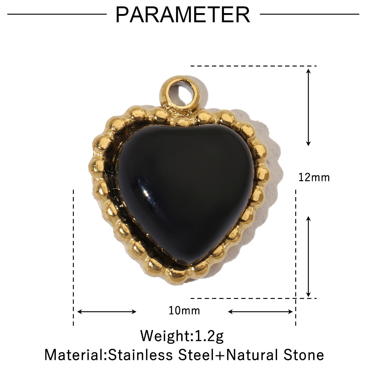 6pcs/pack Retro Nature Stone Clover Star DIY Charms Female Steel Gold Plated Heart Sun Neaclace Pendant Wholesale Jewelry Making
