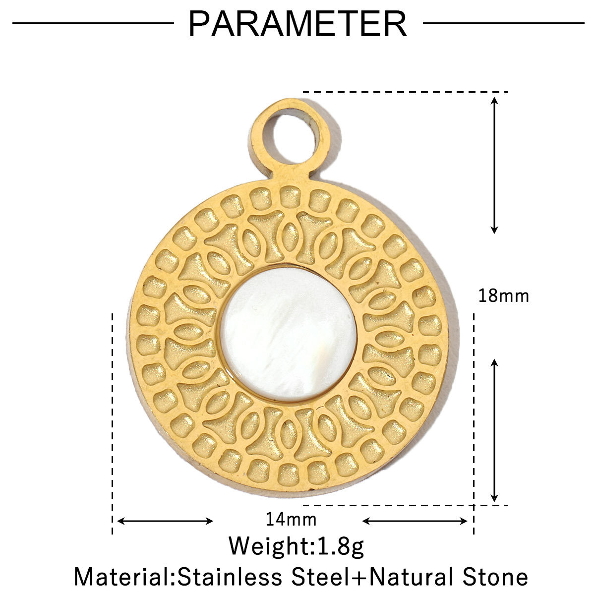 6pcs/pack Retro Nature Stone Clover Star DIY Charms Female Steel Gold Plated Heart Sun Neaclace Pendant Wholesale Jewelry Making