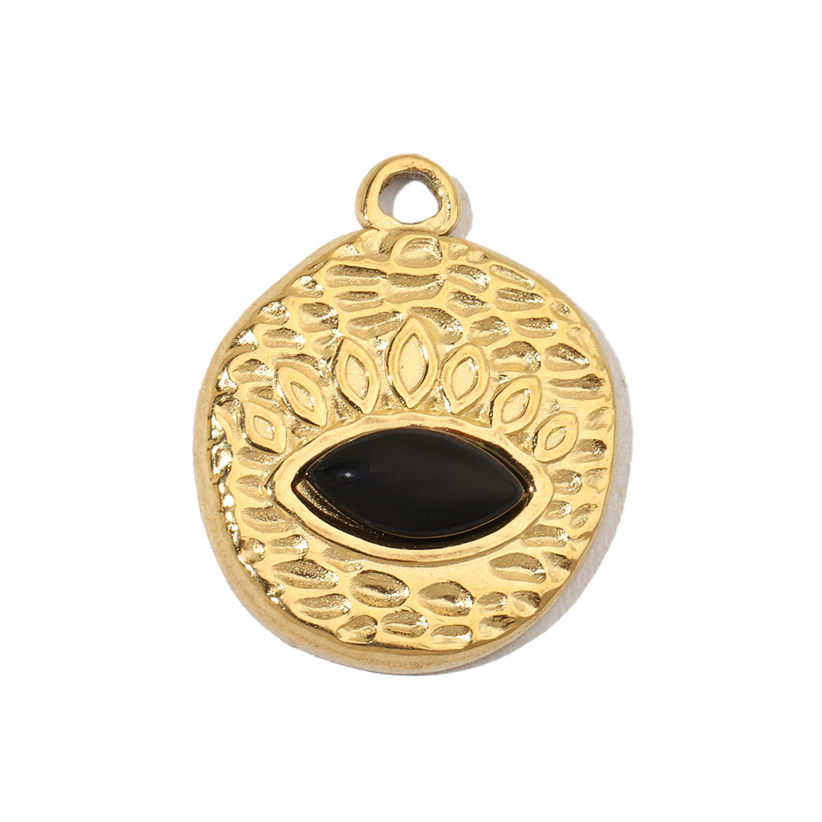 6pcs/pack Retro Nature Stone Clover Star DIY Charms Female Steel Gold Plated Heart Sun Neaclace Pendant Wholesale Jewelry Making