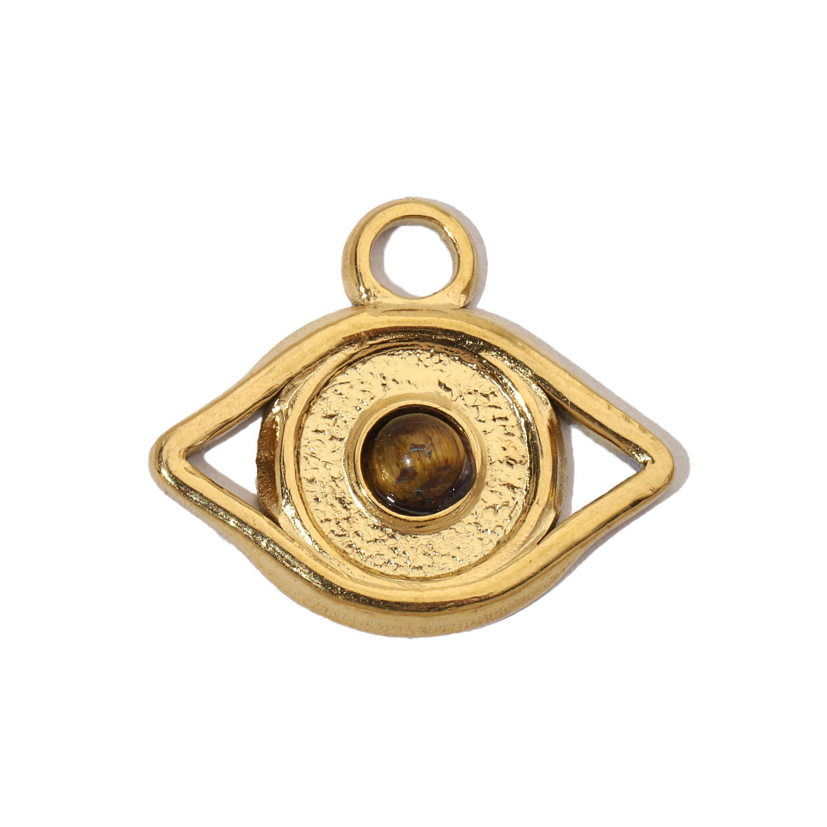 6pcs/pack Retro Nature Stone Clover Star DIY Charms Female Steel Gold Plated Heart Sun Neaclace Pendant Wholesale Jewelry Making